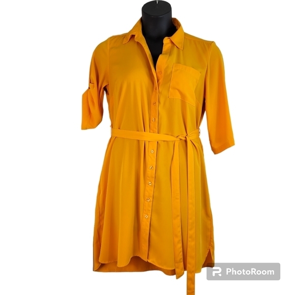 New York &Company shirt dress belted‎ size L - Picture 1 of 3